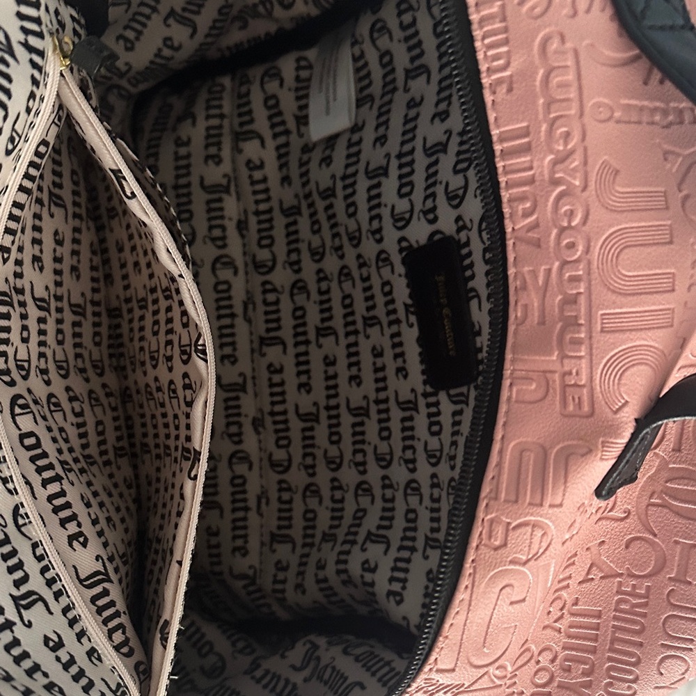 LIKE NEW!! Juicy Couture Embossed Pink Backpack - Picture 5 of 9